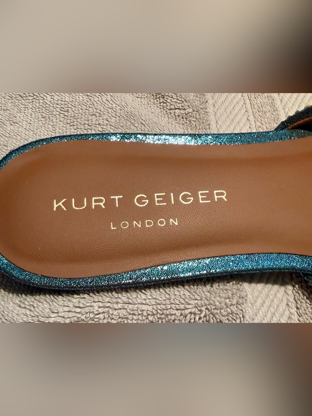 Kurt Geiger Teal Multicolor Jeweled Slide Sandals - Picture 4 of 5